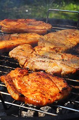 Image showing meat on the barbecue