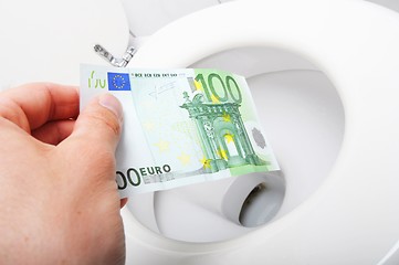 Image showing money and toilet