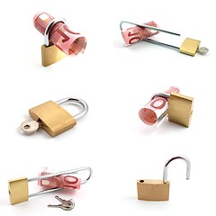 Image showing money and padlock