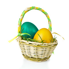 Image showing basket with easter eggs