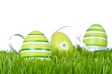 Image showing easter eggs in grass