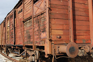 Image showing Old freight railway wagon