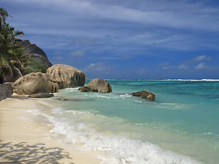 Image showing beachfront of tropical island