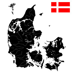 Image showing Flag and map of Denmark