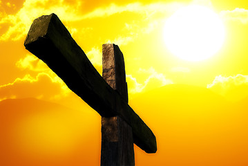 Image showing cross on sunset