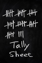 Image showing Tally sheet used for counting