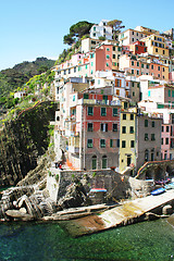 Image showing Italy. Cinque Terre. Colorful houses of Riomaggiore