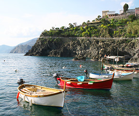 Image showing Italy. Cinque Terre region. Manarola. Boats