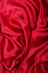 Image showing Smooth elegant red silk as background 