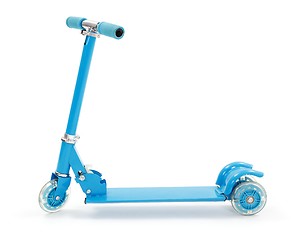 Image showing Small blue toy scooter