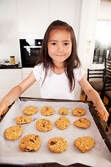 Image showing Cute Young Girl Baking Cookies