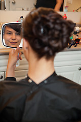 Image showing Bride at Hair Salon