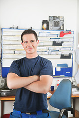 Image showing Handsome mechanic at auto repair shop