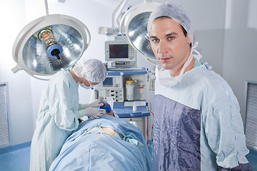 Image showing Male doctor confident while surgery