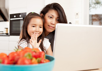 Image showing Mother and Daughter in Video Chat