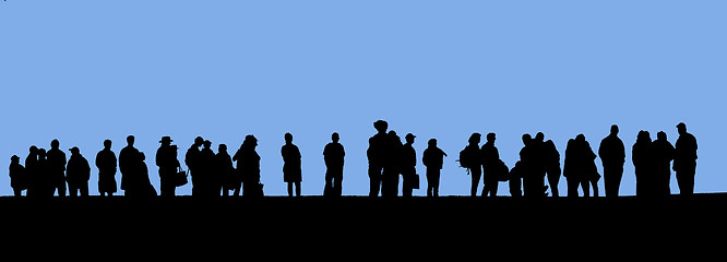 Image showing People in line silhouette