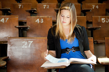 Image showing College Girl with Text Book