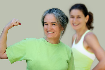 Image showing Athletic mother and daughter