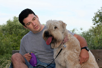 Image showing Man and his dog