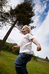 Image showing Boy Running Outside