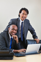 Image showing Businessmen working on laptop
