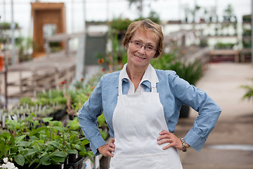 Image showing Smiling senior female worker