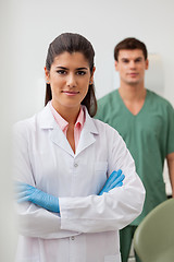 Image showing Confident female dentist