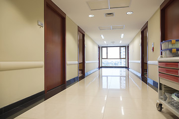 Image showing Empty passageway of hospital