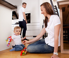 Image showing Mother Playing with Son