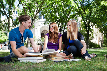 Image showing Students on campus ground