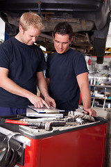 Image showing Mechanic at Work in Shop