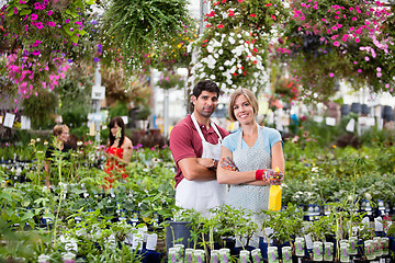 Image showing Florists at greenhouse