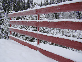 Image showing red fence