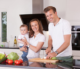 Image showing Family in Kitchen