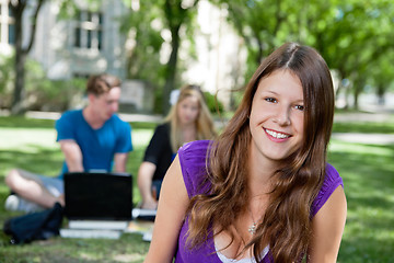 Image showing Portrait of happy teenage girl