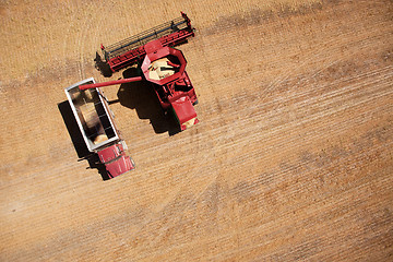 Image showing Grain Truck and Harvester