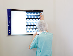 Image showing Doctor examining an X-Ray image