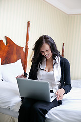 Image showing Smiling Businesswoman Using Laptop