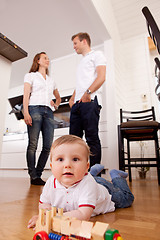 Image showing Happy Child Playing on Floor