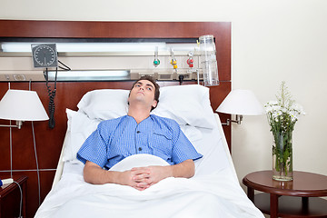 Image showing Young patient lying on bed