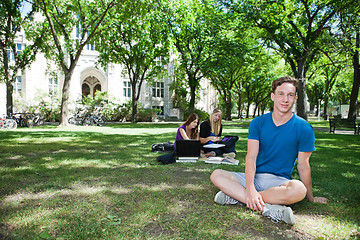 Image showing Group of students at college campus