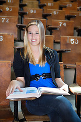 Image showing College Girl with Text Book