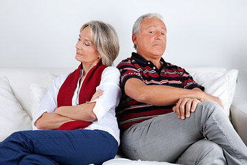 Image showing Stubborn Couple on Sofa