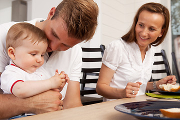 Image showing Happy Family Eating Meal