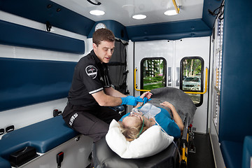 Image showing Ambulance Interior with Patient