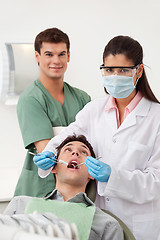 Image showing Patient having dental check up