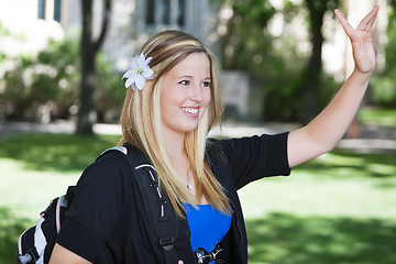 Image showing Girl making a hand gesture