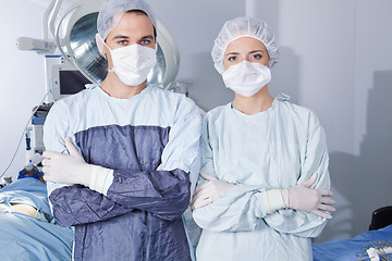 Image showing Young confident surgeons