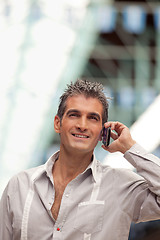 Image showing Handsome Man on Call