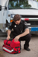 Image showing Male Paramedic with Oxygen Unit